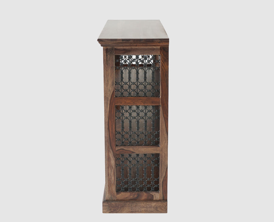 Sweden Solid Wood Single Door Bookshelve Furniselan - Grey-Finish