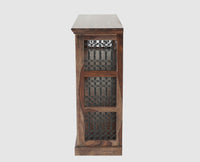 Sweden Solid Wood Single Door Bookshelve Furniselan - Grey-Finish