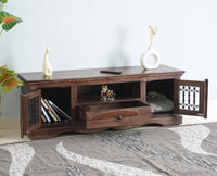 Sweden Solid Wood Two Doors one Drawer TV Cabinet Furniselan - Grey-Finish