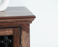 Sweden Solid Wood Two Doors one Drawer TV Cabinet Furniselan - Grey-Finish