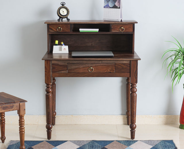 Belgium Solid Wood Study Table Furniselan - Grey-Finish