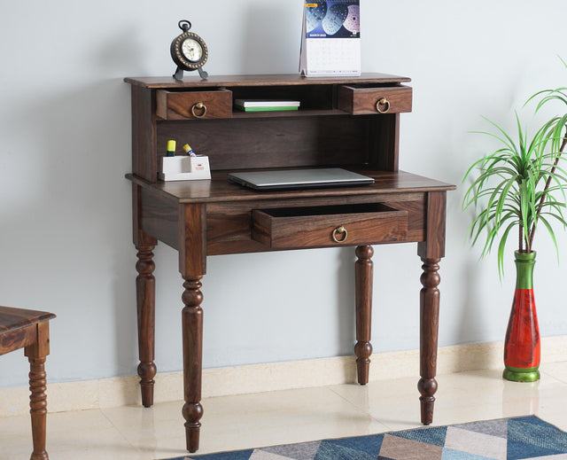 Belgium Solid Wood Study Table Furniselan - Grey-Finish