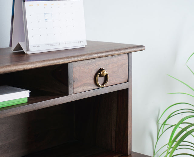 Belgium Solid Wood Study Table Furniselan - Grey-Finish