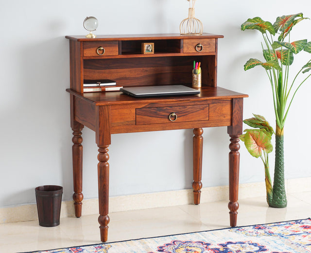 Belgium Solid Wood Study Table Furniselan - Maple-Finish