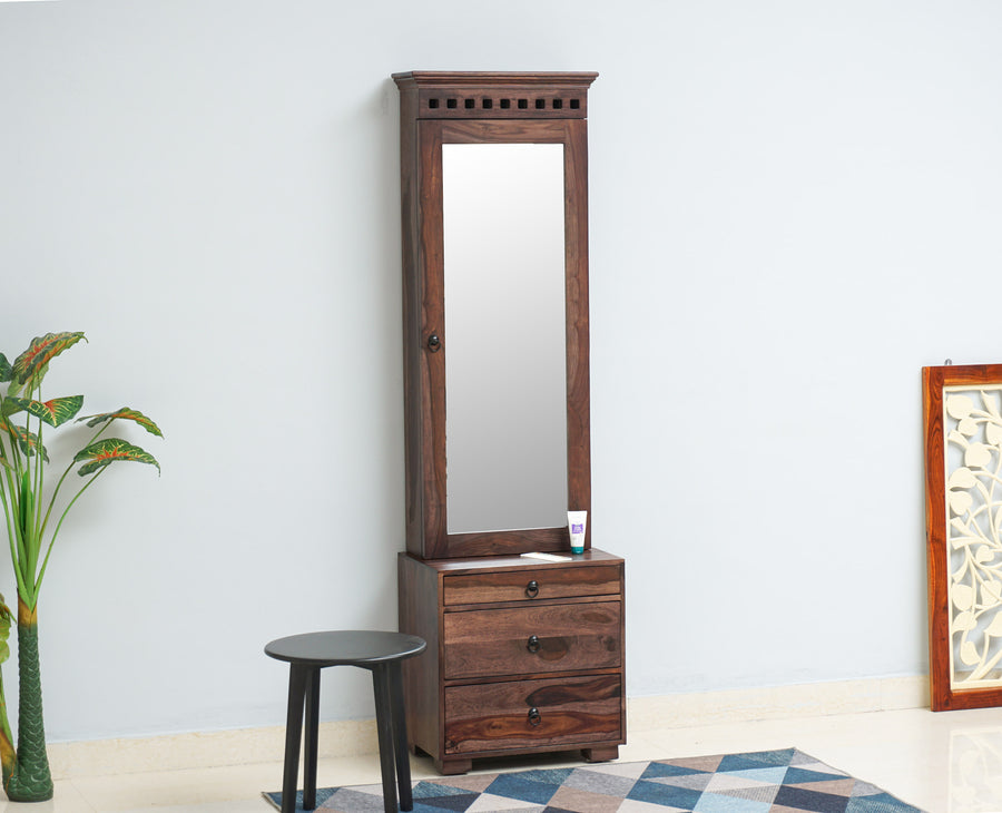 Adana Sheesham Wood Dressing Table Furniselan-Grey-Finish