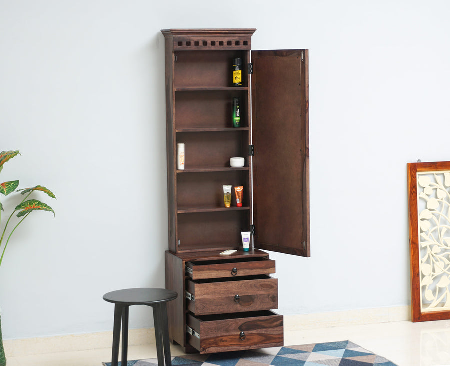 Adana Sheesham Wood Dressing Table Furniselan-Grey-Finish