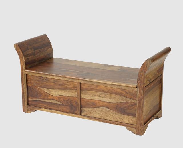 Abu Dhabi Solid Wood Box Storage Bench - Furniselan - Teak-Finish