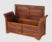 Abu Dhabi Solid Wood Box Storage Bench - Furniselan - Maple-Finish