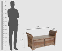 Abu Dhabi Solid Wood Box Storage Bench - Furniselan - Grey-Finish