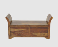 Abu Dhabi Solid Wood Box Storage Bench - Furniselan - Teak-Finish
