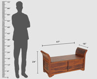 Abu Dhabi Solid Wood Box Storage Bench - Furniselan - Maple-Finish