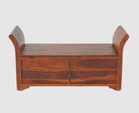 Abu Dhabi Solid Wood Box Storage Bench - Furniselan - Maple-Finish