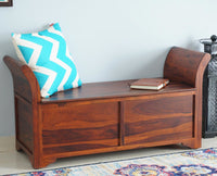 Abu Dhabi Solid Wood Box Storage Bench - Furniselan - Maple-Finish