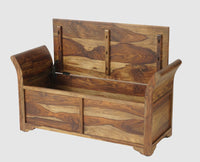 Abu Dhabi Solid Wood Box Storage Bench - Furniselan - Teak-Finish