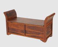 Abu Dhabi Solid Wood Box Storage Bench - Furniselan - Maple-Finish
