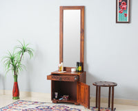 Accra Sheesham Wood Dressing Table - Furniselan-Maple-Finish