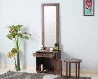 Accra Sheesham Wood Dressing Table - Furniselan-Grey-Finish