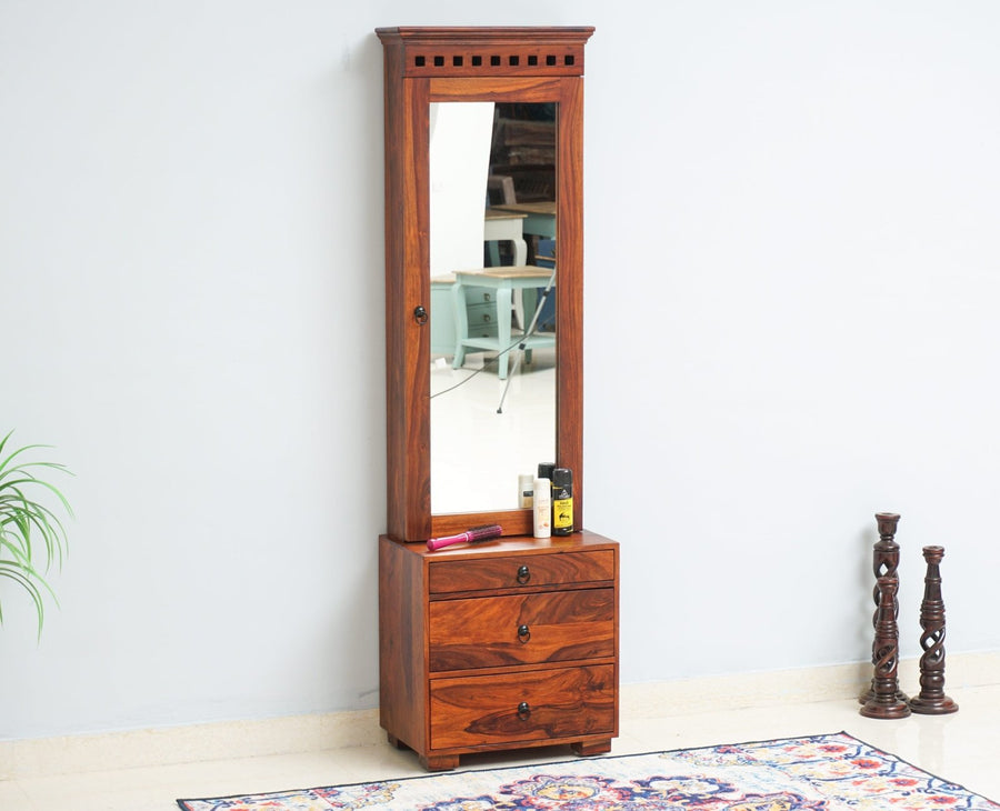 Adana Sheesham Wood Dressing Table - Furniselan-Maple-Finish