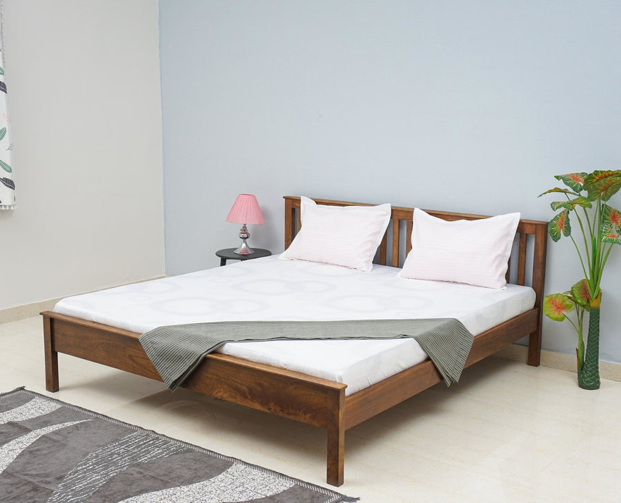 Adelaide Solid Wood King Size Bed - Furniselan-Teak-Finish