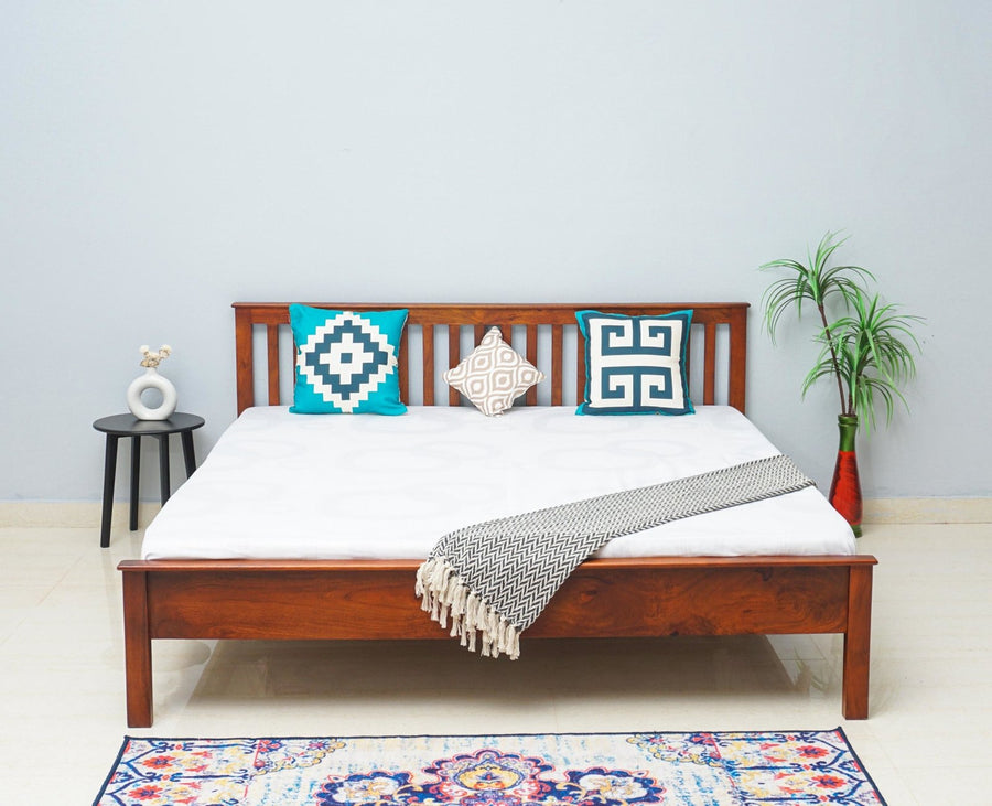 Adelaide Solid Wood King Size Bed - Furniselan-Maple-Finish
