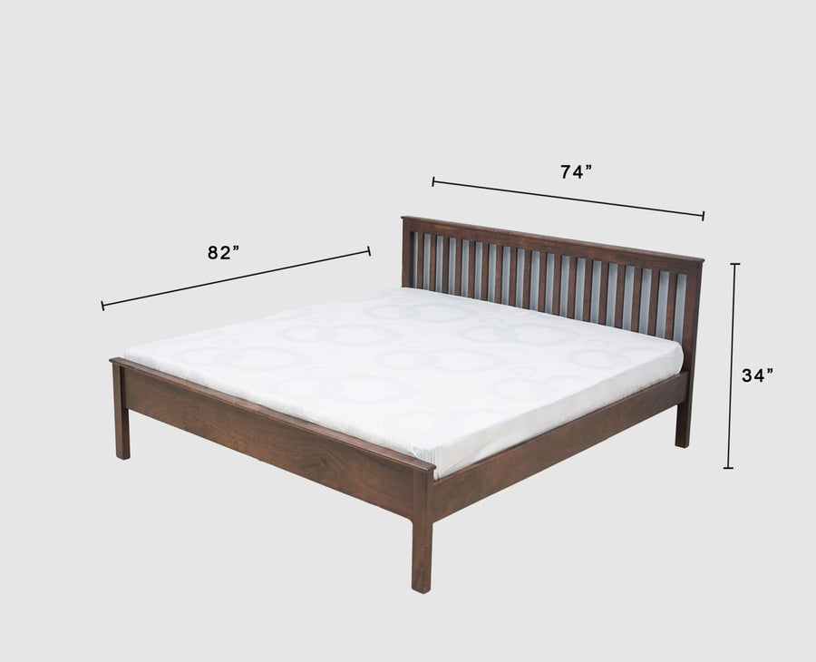 Adelaide Solid Wood King Size Bed - Furniselan-Grey-Finish
