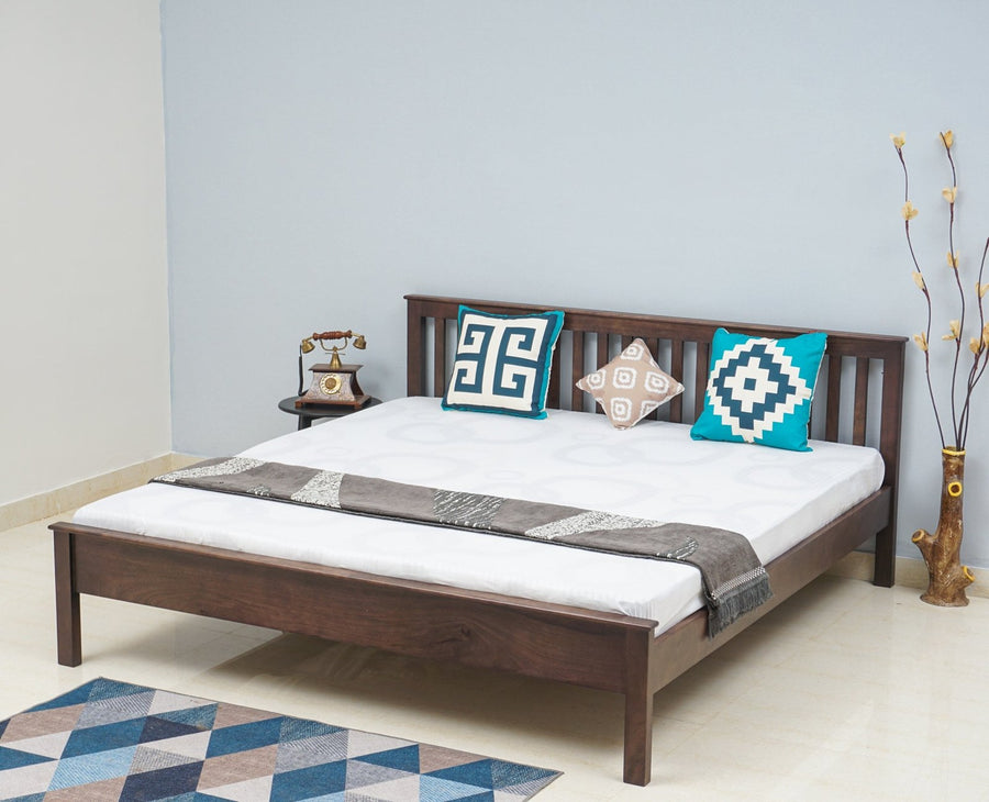 Adelaide Solid Wood King Size Bed - Furniselan-Grey-Finish