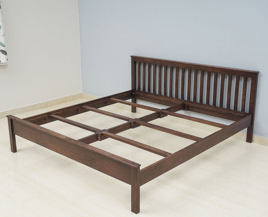 Adelaide Solid Wood King Size Bed - Furniselan-Grey-Finish