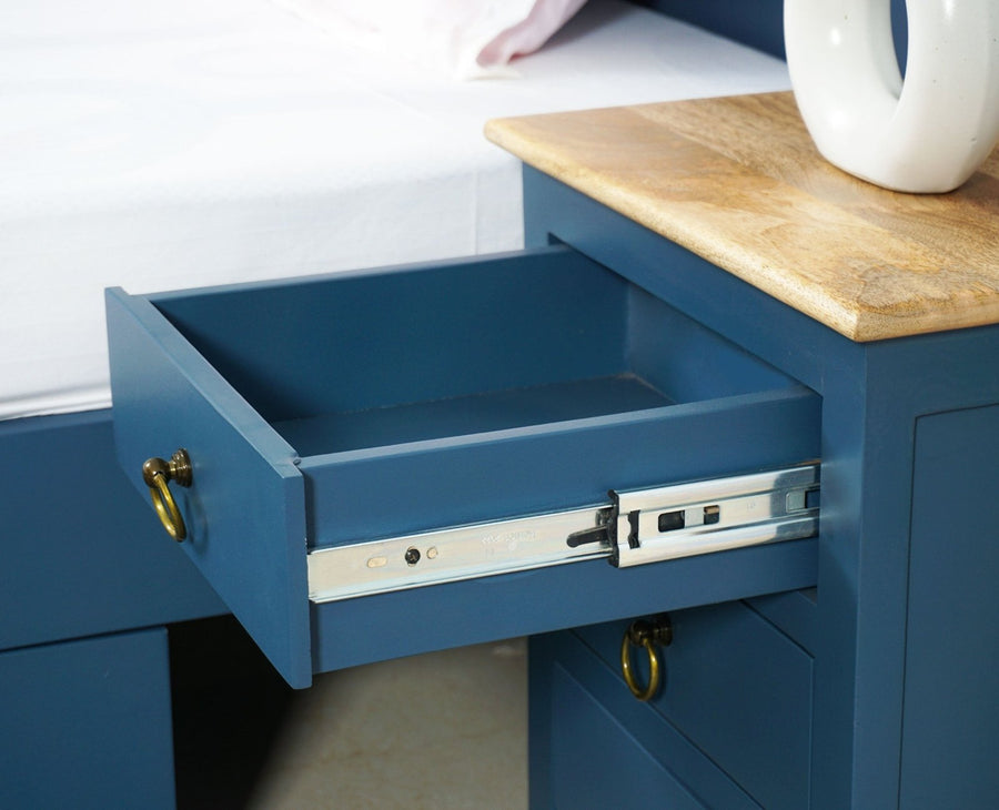 Aleppo Wooden Bedside Table - Furniselan China-Blue