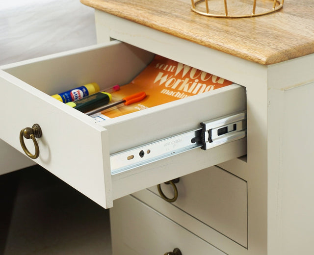 Aleppo Wooden Bedside Table - Furniselan - Frosty White