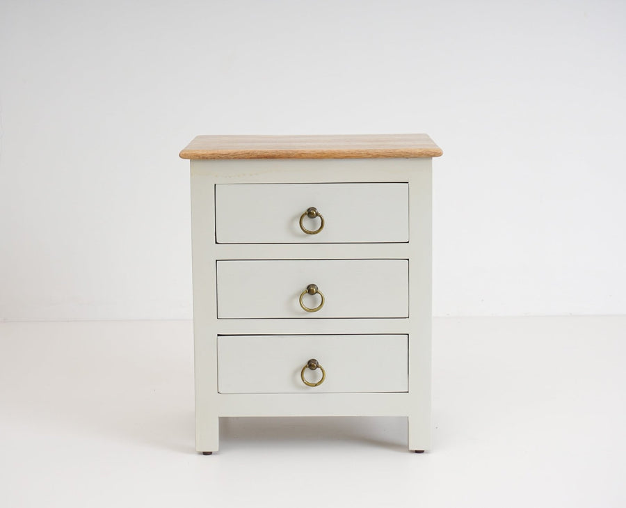 Aleppo Wooden Bedside Table - Furniselan - Frosty White