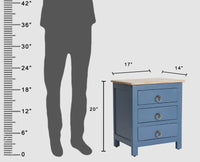 Aleppo Wooden Bedside Table - Furniselan China-Blue