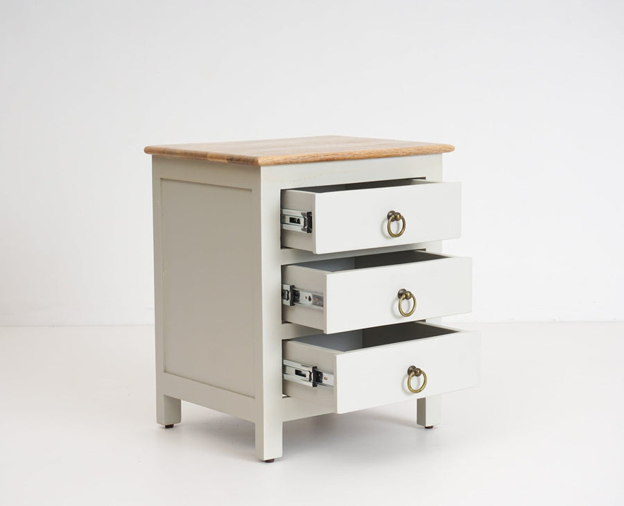 Aleppo Wooden Bedside Table - Furniselan - Frosty White