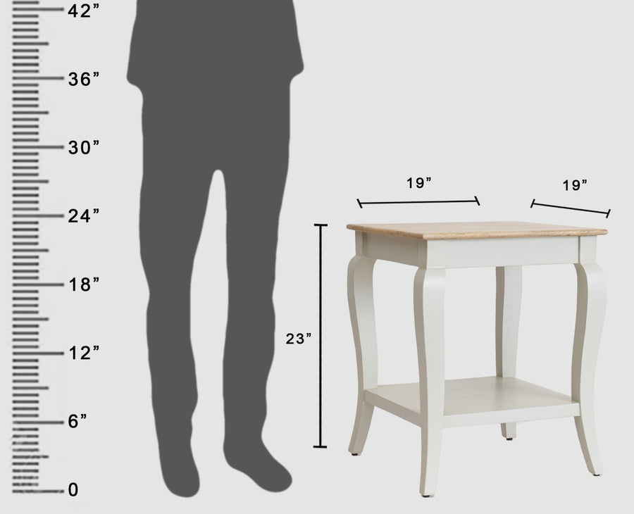Alexandria Solid Wood End Table - Furniselan - Frosty White