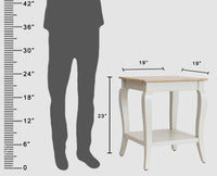 Alexandria Solid Wood End Table - Furniselan Milky-White