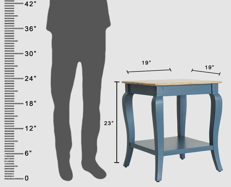 Alexandria Solid Wood End Table - Furniselan China-Blue