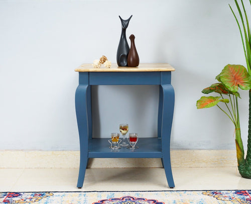 Alexandria Solid Wood End Table - Furniselan China-Blue