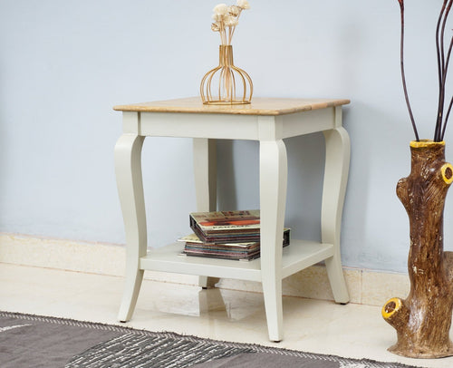 Alexandria Solid Wood End Table - Furniselan - Frosty White
