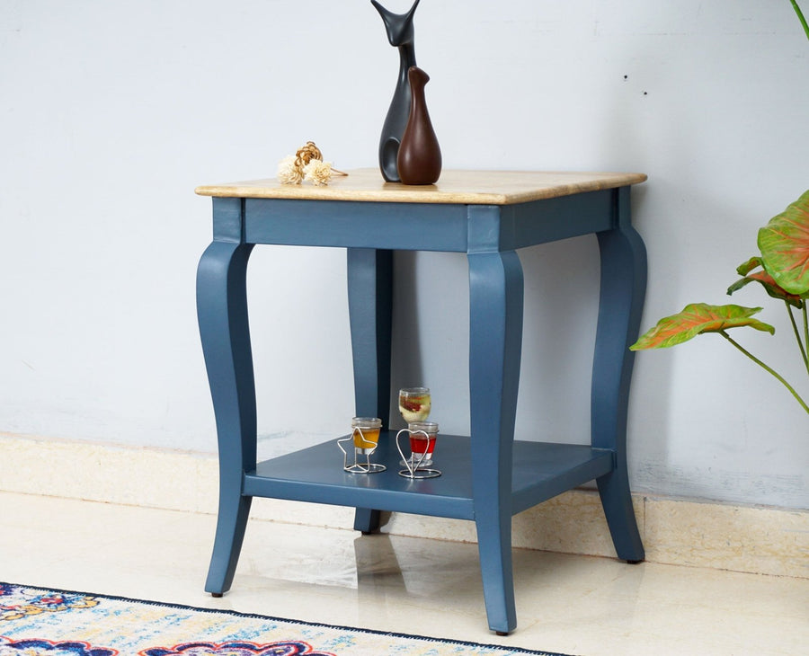 Alexandria Solid Wood End Table - Furniselan China-Blue