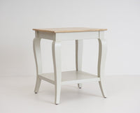 Alexandria Solid Wood End Table - Furniselan Milky-White