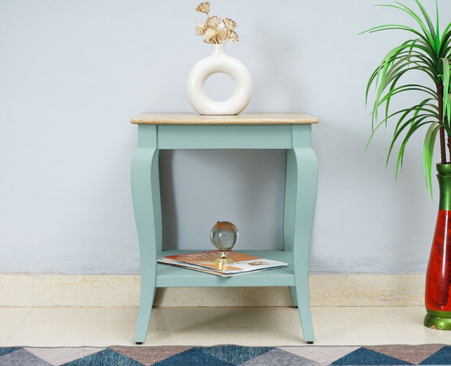 Alexandria Solid Wood End Table - Furniselan Silt-Green