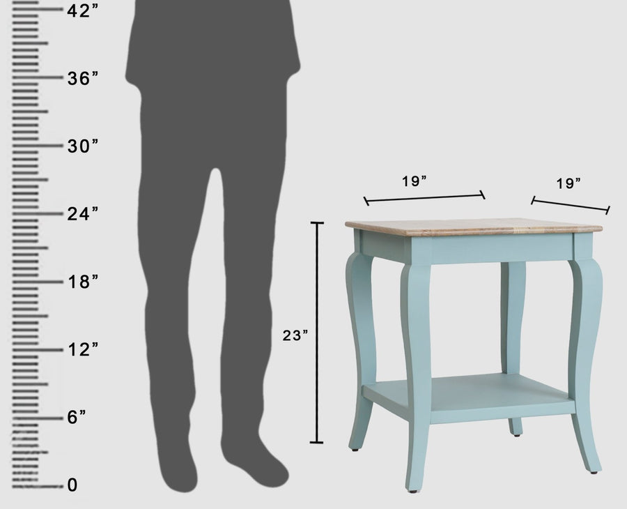 Alexandria Solid Wood End Table - Furniselan Silt-Green