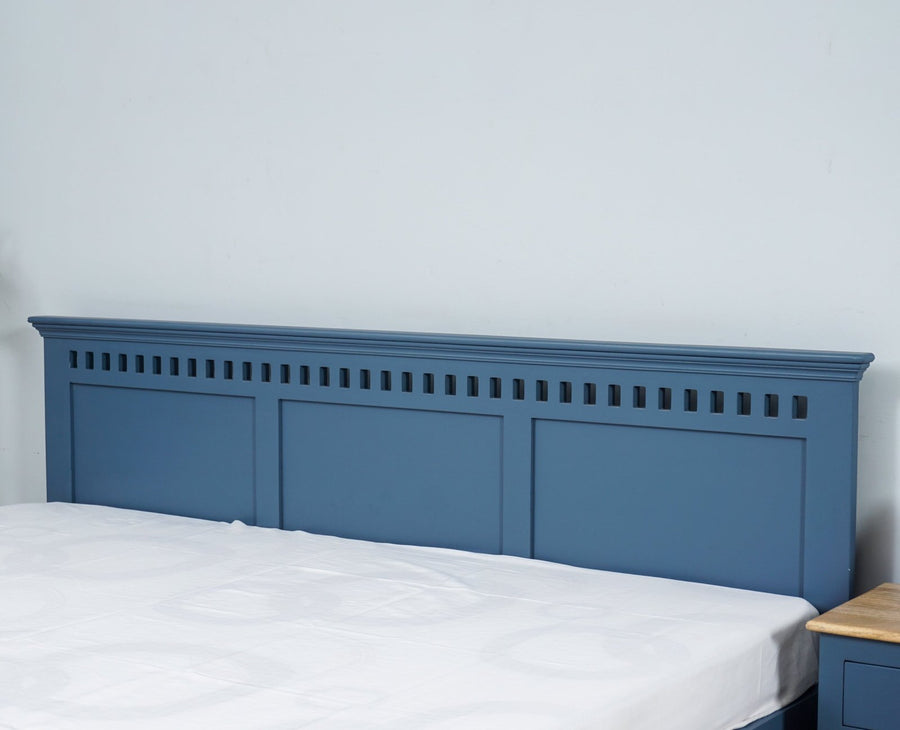 Alexandria Solid Wood King Size Bed - Furniselan China-Blue