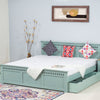 Alexandria Solid Wood King Size Bed with Storage Drawer - Furniselan Silt-Green