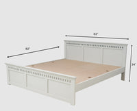 Alexandria Solid Wood Queen Size - Furniselan Milky-White