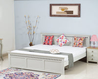 Alexandria Solid Wood Queen Size - Furniselan Milky-White