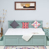 Alexandria Solid Wood Queen Size Bed with Storage Drawer - Furniselan Silt-Green