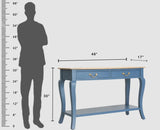 Alexandria Wooden Console Table Two Drawer - Console Table - Furniselan China-Blue