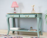 Alexandria Wooden Console Table Two Drawer - Console Table - Furniselan Silt-Green