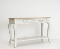 Alexandria Wooden Console Table Two Drawer - Console Table - Furniselan Milky-White