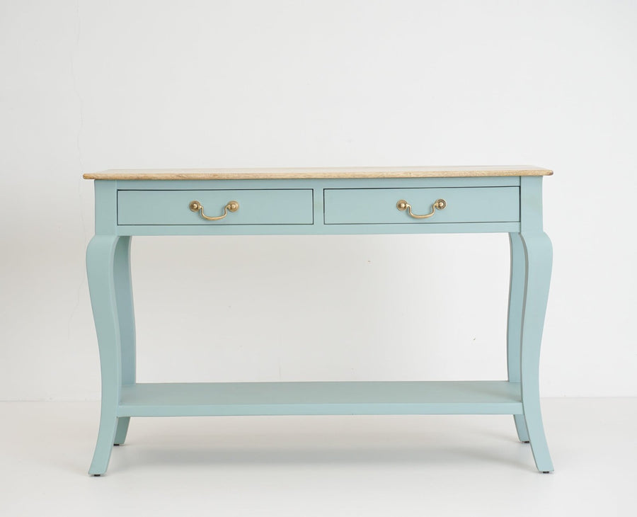Alexandria Wooden Console Table Two Drawer - Console Table - Furniselan Silt-Green